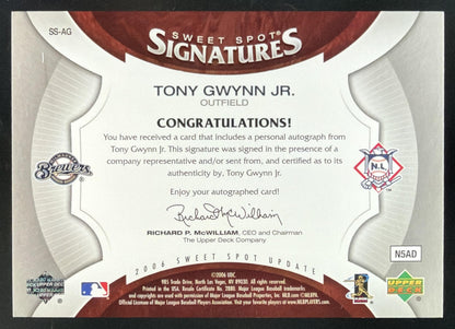 2006 Upper Deck Sweet Spot Update Tony Gwynn Jr. Auto /299
