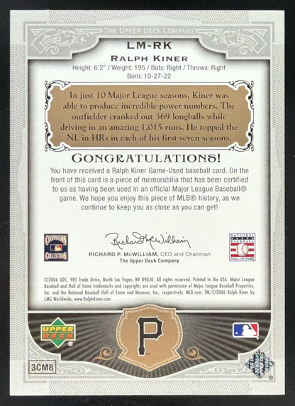 2006 SP Legendary Cuts Ralph Kiner Bat /199