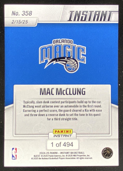 2024 Panini Instant Mac McClung trading card