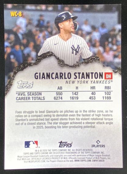 2026 Topps Chrome Giancarlo Stanton trading card