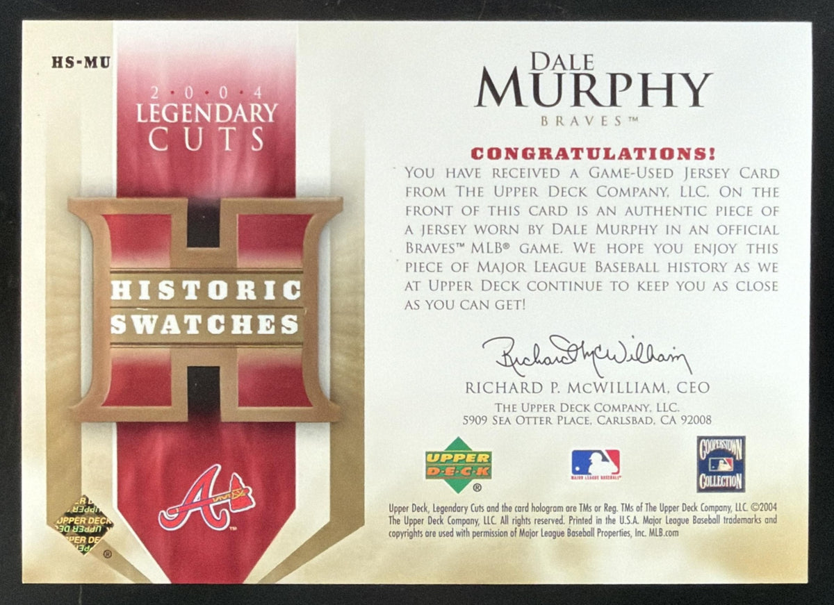2004 SP Legendary Cuts Historical Swatches Dale Murphy Jersey