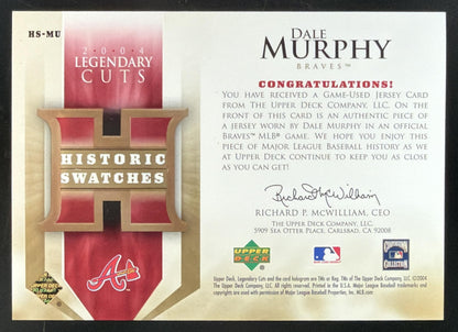2004 SP Legendary Cuts Historical Swatches Dale Murphy Jersey