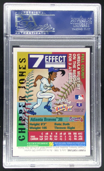 1996 Bazooka Chipper Jones #98 graded PSA 10 trading card