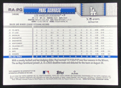 2026 Topps Chrome Paul Gervase #RA-PG trading card