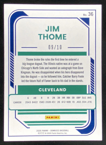 2026 Panini Donruss Jim Thome #36 trading card