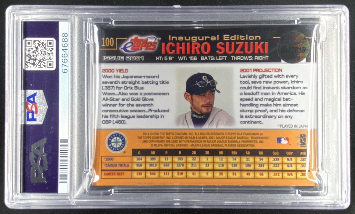 2001 Topps eTopps Ichiro Suzuki #100 graded PSA 9 trading card