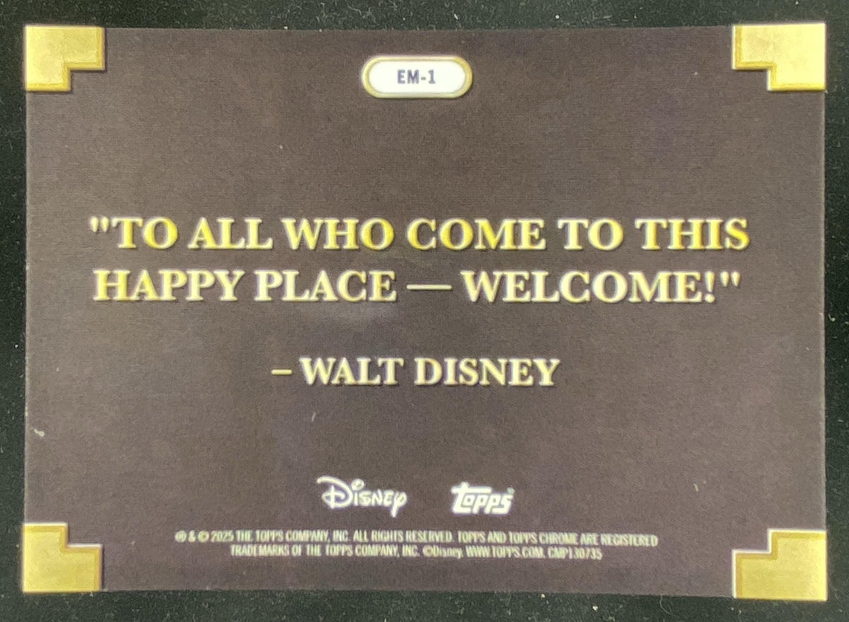 2025 Topps Disneyland 70th Anniversary Entrance to Magic trading card