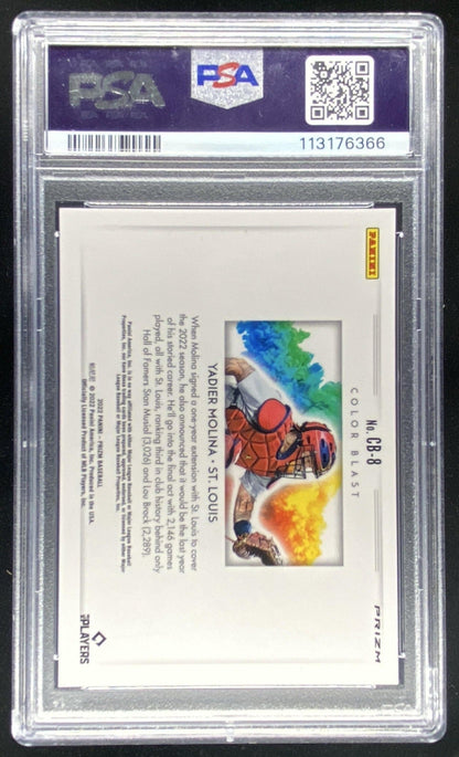 2022 Panini Prizm Yadier Molina #CB8 graded PSA 10 trading card