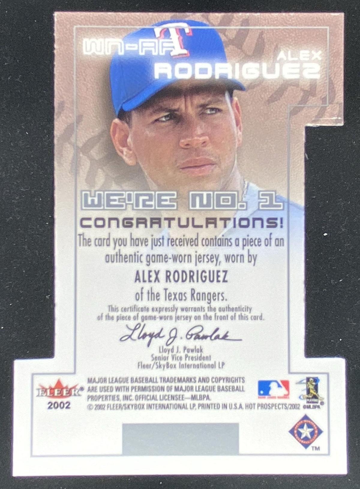 2002 Fleer Hot Prospects Alex Rodriguez #WN-AR trading card