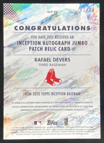 2020 Topps Inception Rafael Devers #IAJP-RD trading card
