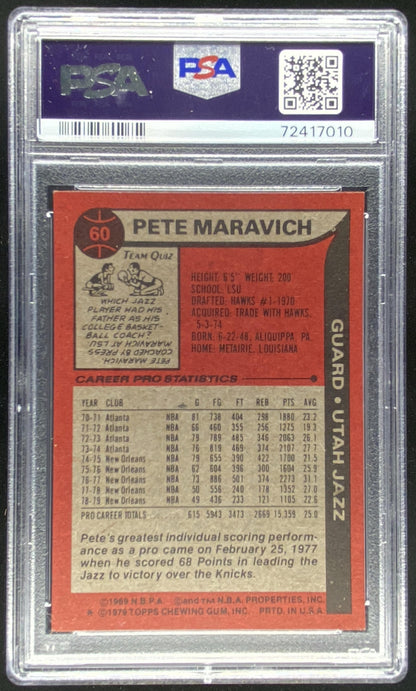 1979 Topps Pete Maravich #60 graded PSA 7 trading card