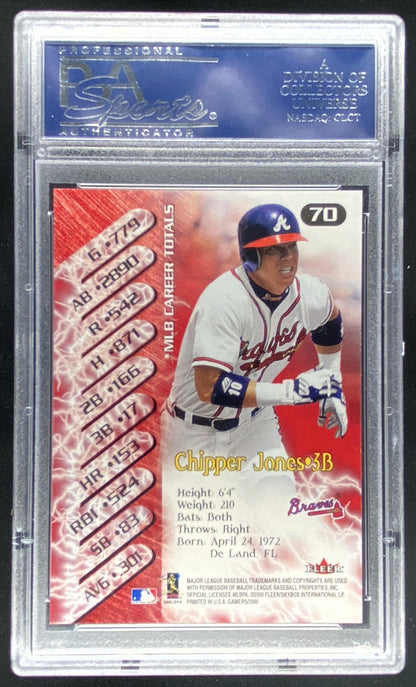 2000 Fleer Gamers Chipper Jones #70 graded PSA 10 trading card