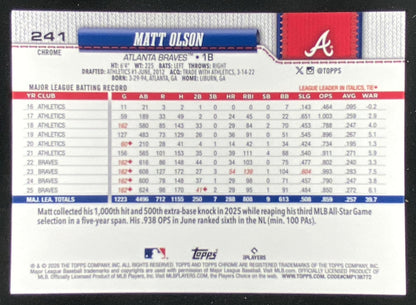 2026 Topps Chrome Matt Olson #241 trading card