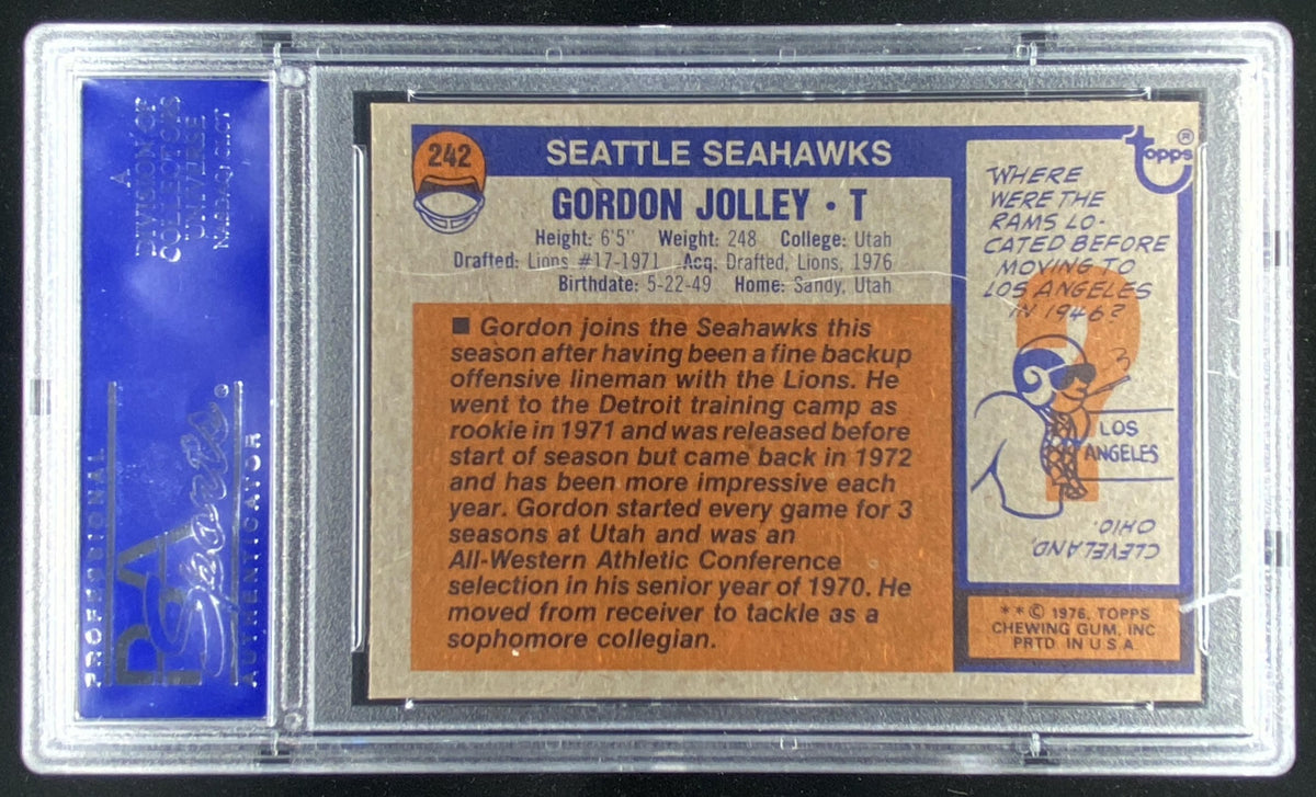 1976 Topps Gordon Jolley #242 graded PSA 9 trading card