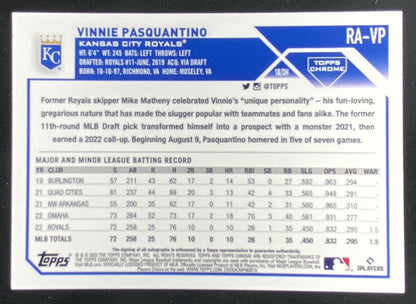 2023 Topps Chrome Vinnie Pasquantino #RA-VP trading card