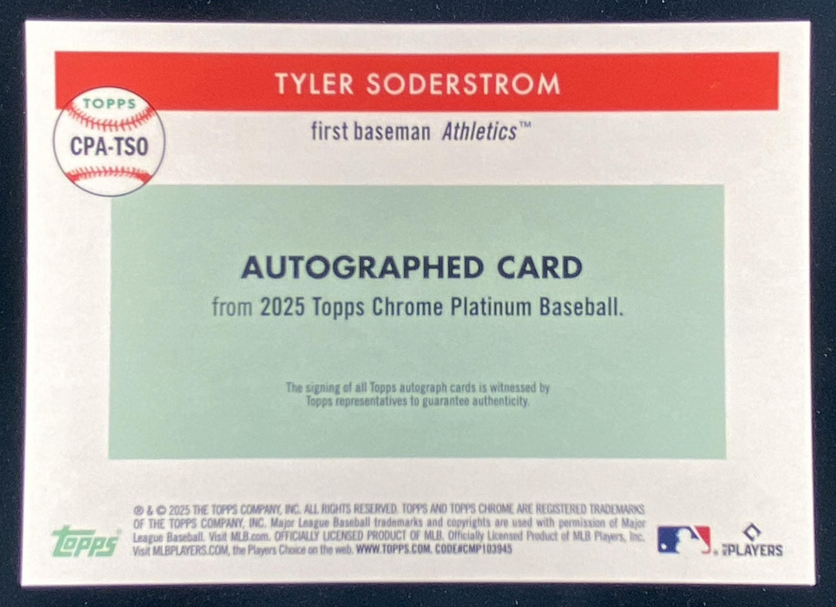 2025 Topps Chrome Platinum Anniversary Tyler Soderstrom #CPA-TSO trading card