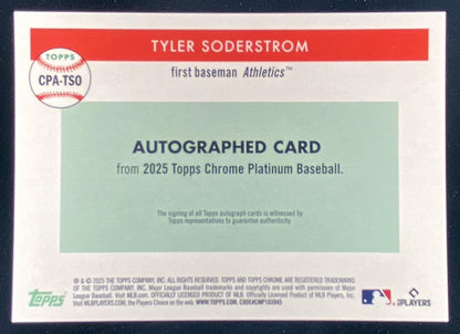 2025 Topps Chrome Platinum Anniversary Tyler Soderstrom #CPA-TSO trading card