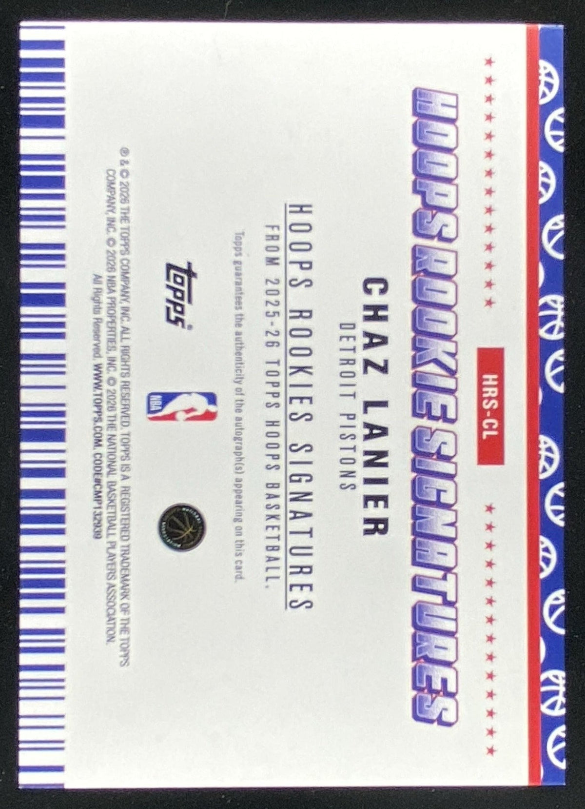 2025 Topps Hoops Chaz Lanier #HRS-CL trading card