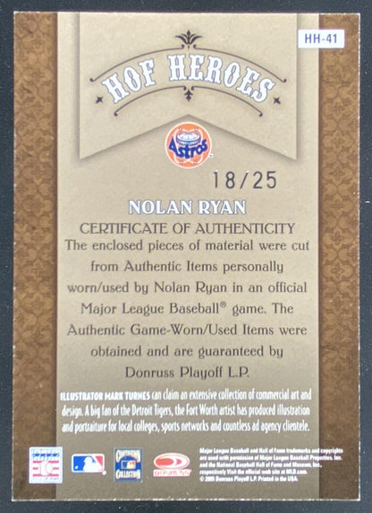 2005 Donruss Diamond Kings Nolan Ryan #HH-41 trading card