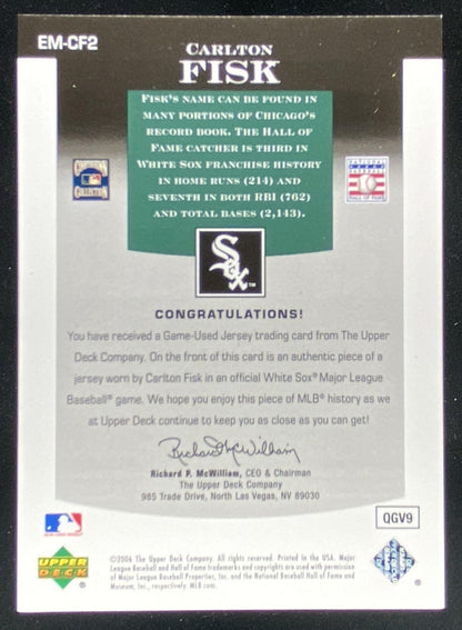 2006 Upper Deck Epic Carlton Fisk #EM-CF2 trading card