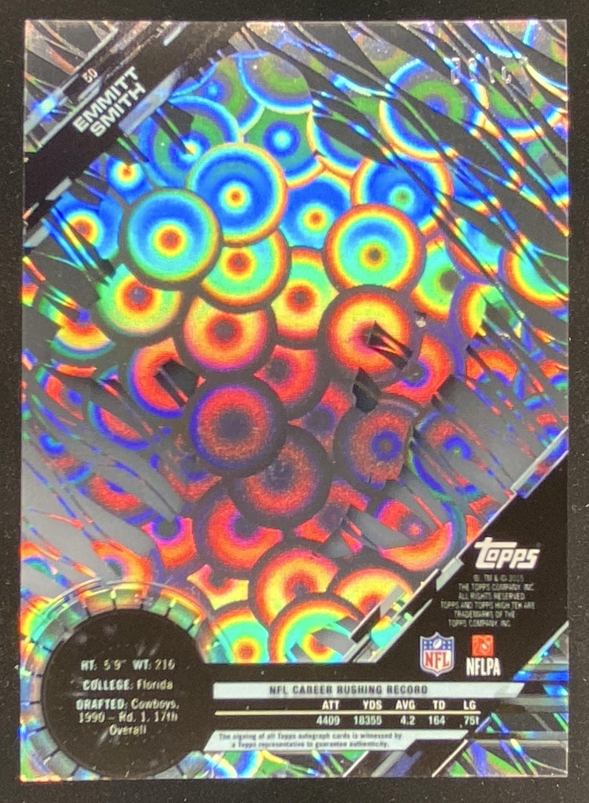 2015 Topps High Tek Emmitt Smith trading card