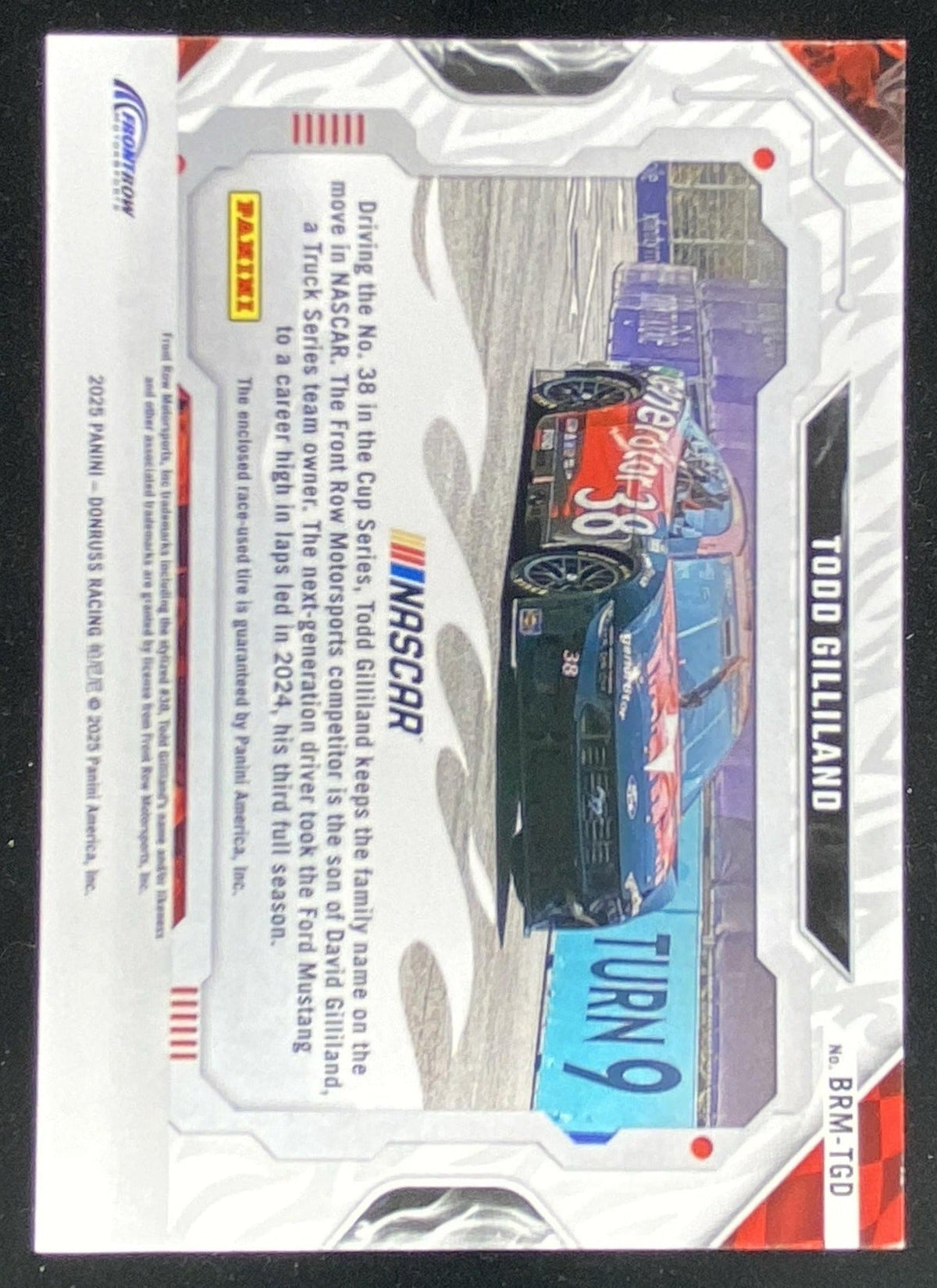 2025 Panini Donruss Racing Todd Gilliland trading card