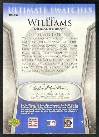2004 SP Legendary Cuts Ultimate Swatches Billy Williams Jersey