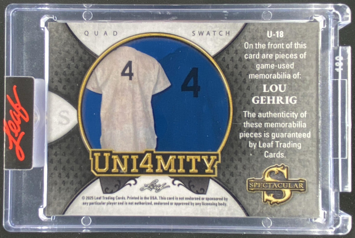 2025 Leaf Spectacular Lou Gehrig #U-18 trading card