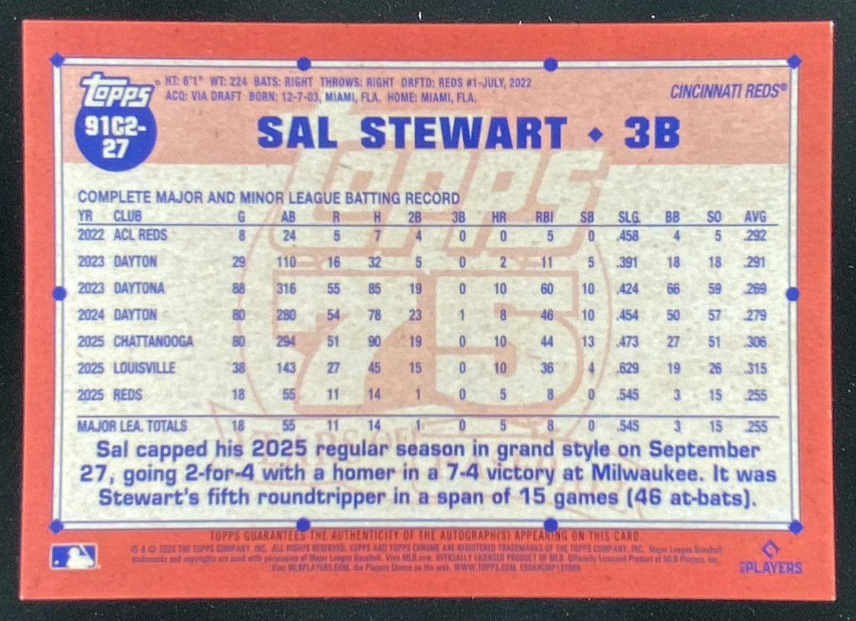 2026 Topps Series 2 Sal Stewart #91C2-27 trading card