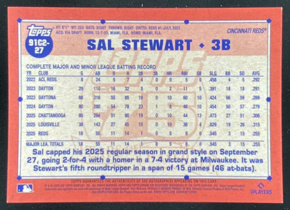 2026 Topps Series 2 Sal Stewart #91C2-27 trading card