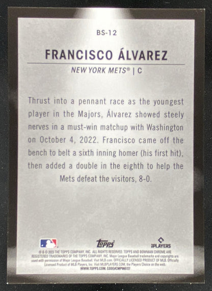 2023 Bowman Francisco Alvarez #BS-12 trading card