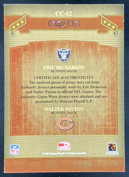 2006 Donruss Classics Eric Dickerson / Walter Payton #CC-12 trading card
