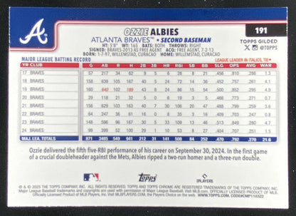 2025 Topps Gilded Collection Ozzie Albies #191 trading card