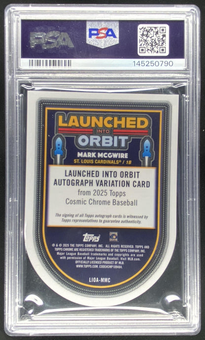 2025 Topps Cosmic Chrome Mark McGwire PSA authenticated autograph graded 10 trading card