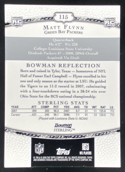 2008 Bowman Sterling Matt Flynn #115 trading card