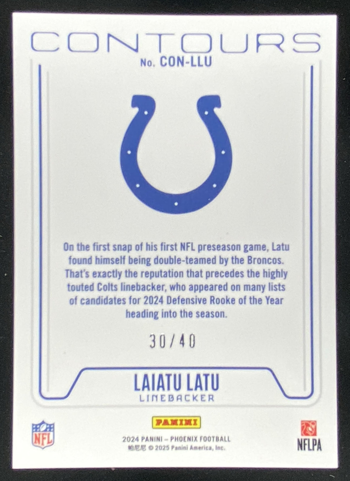 2024 Panini Phoenix Laiatu Latu #CON-LLU trading card