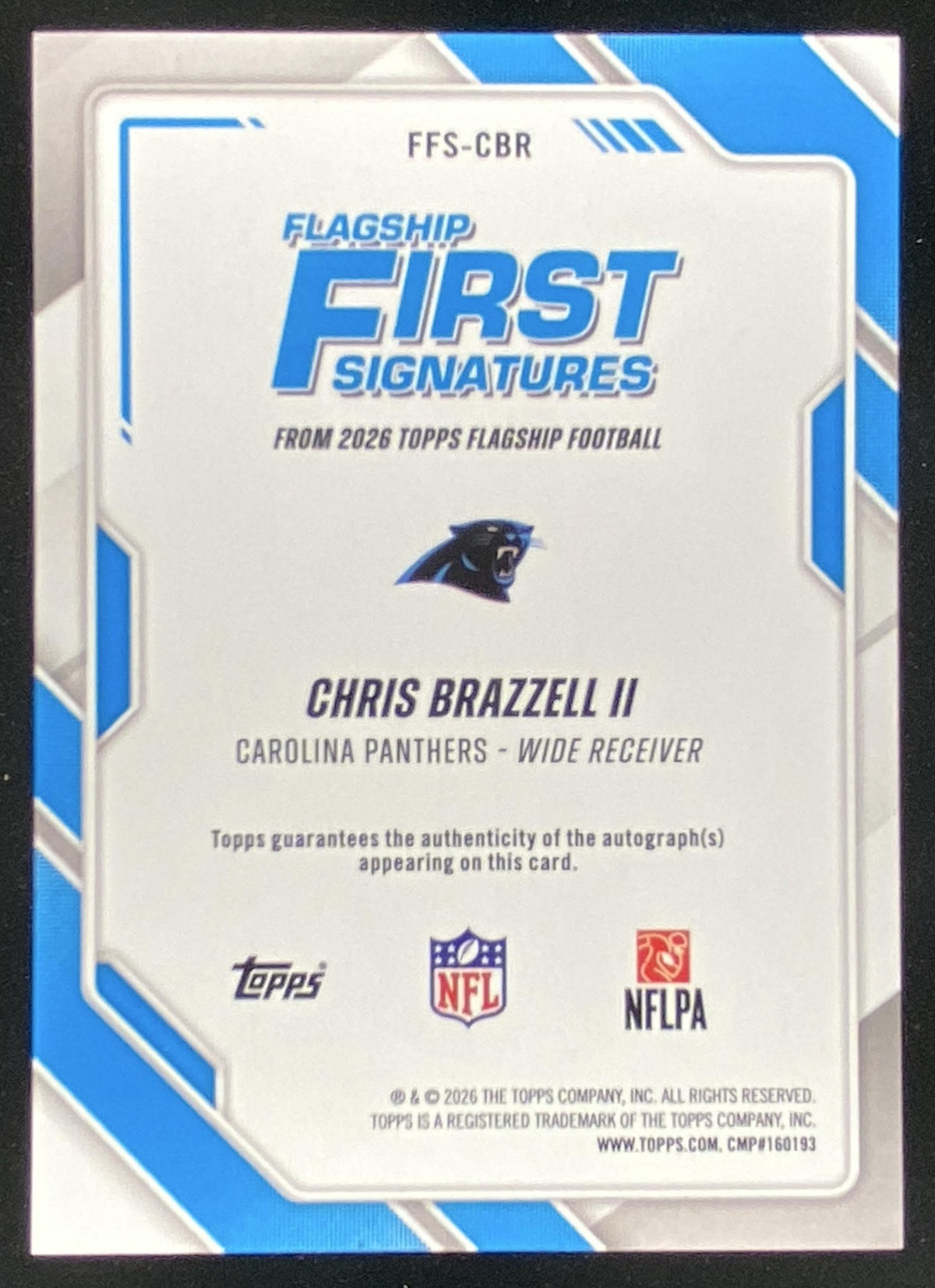2026 Topps Chris Brazzell II #FFS-CBR trading card