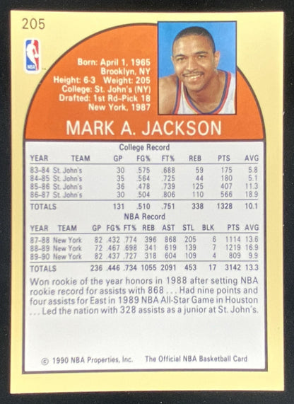 1990 Hoops Mark Jackson #205 trading card