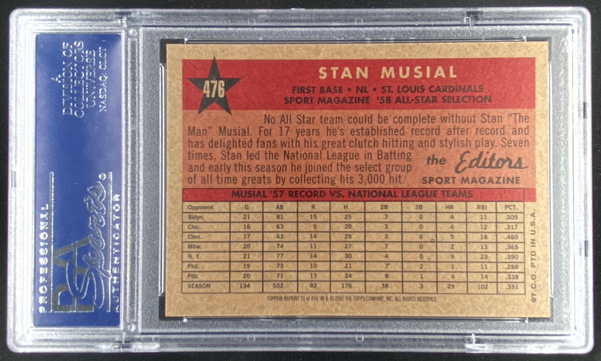 2001 Topps Archives Stan Musial #31 graded PSA 10 trading card