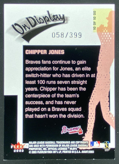 2003 Fleer Avant Chipper Jones #OD-10 trading card