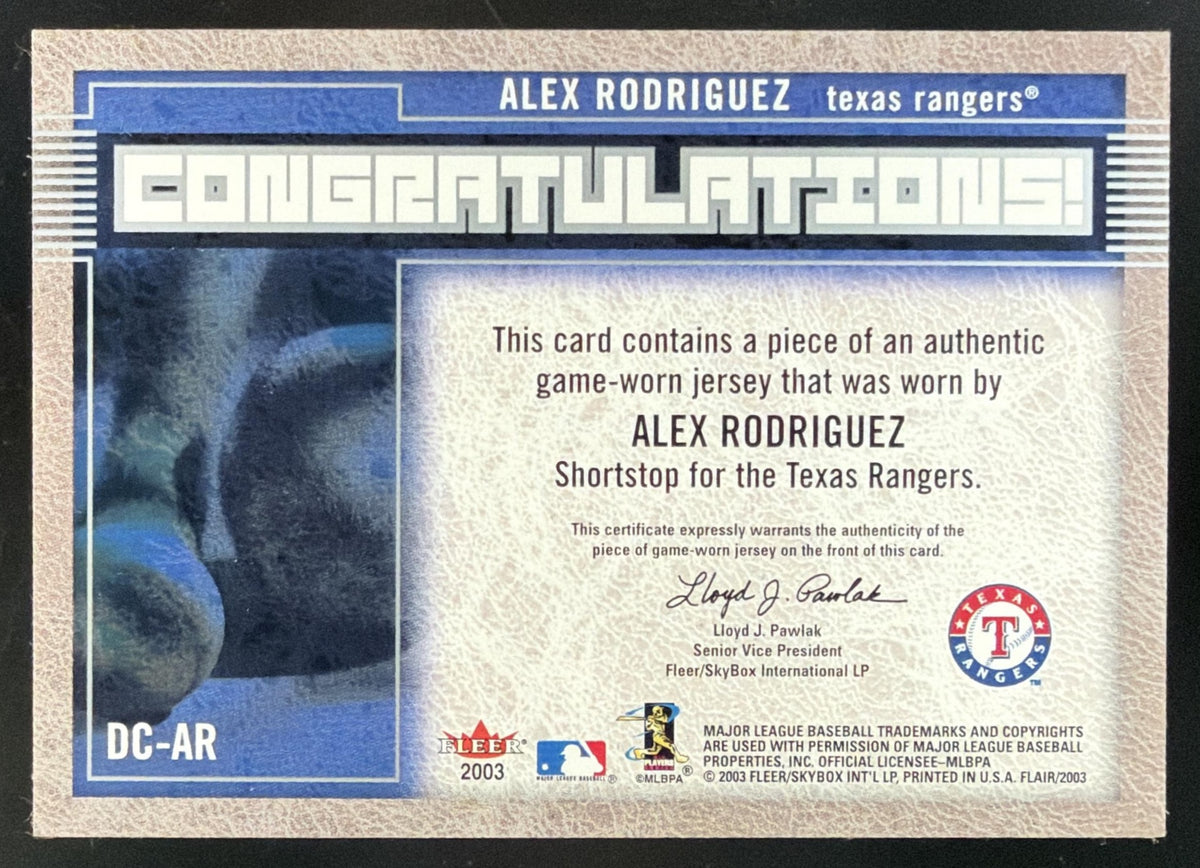 2003 Flair Diamond Cuts Alex Rodriguez Jersey
