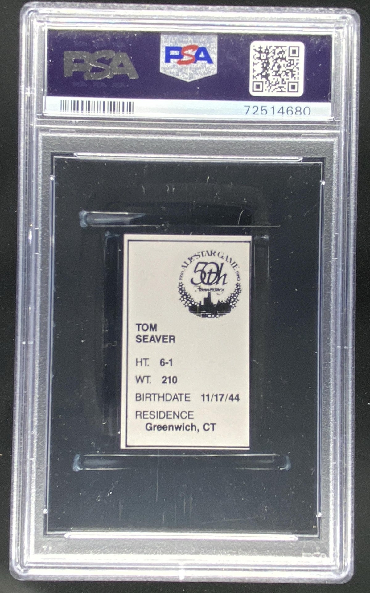 1985 All-Star Game Program Inserts Tom Seaver graded PSA 8 trading card