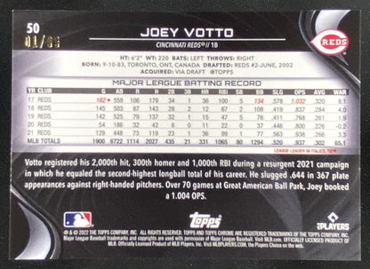 2022 Topps Chrome Black Joey Votto #50 trading card