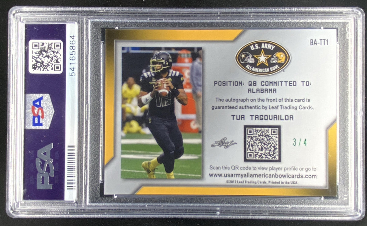 2017 Leaf Metal U.S. Army All-American Bowl Tua Tagovailoa graded PSA 9 trading card