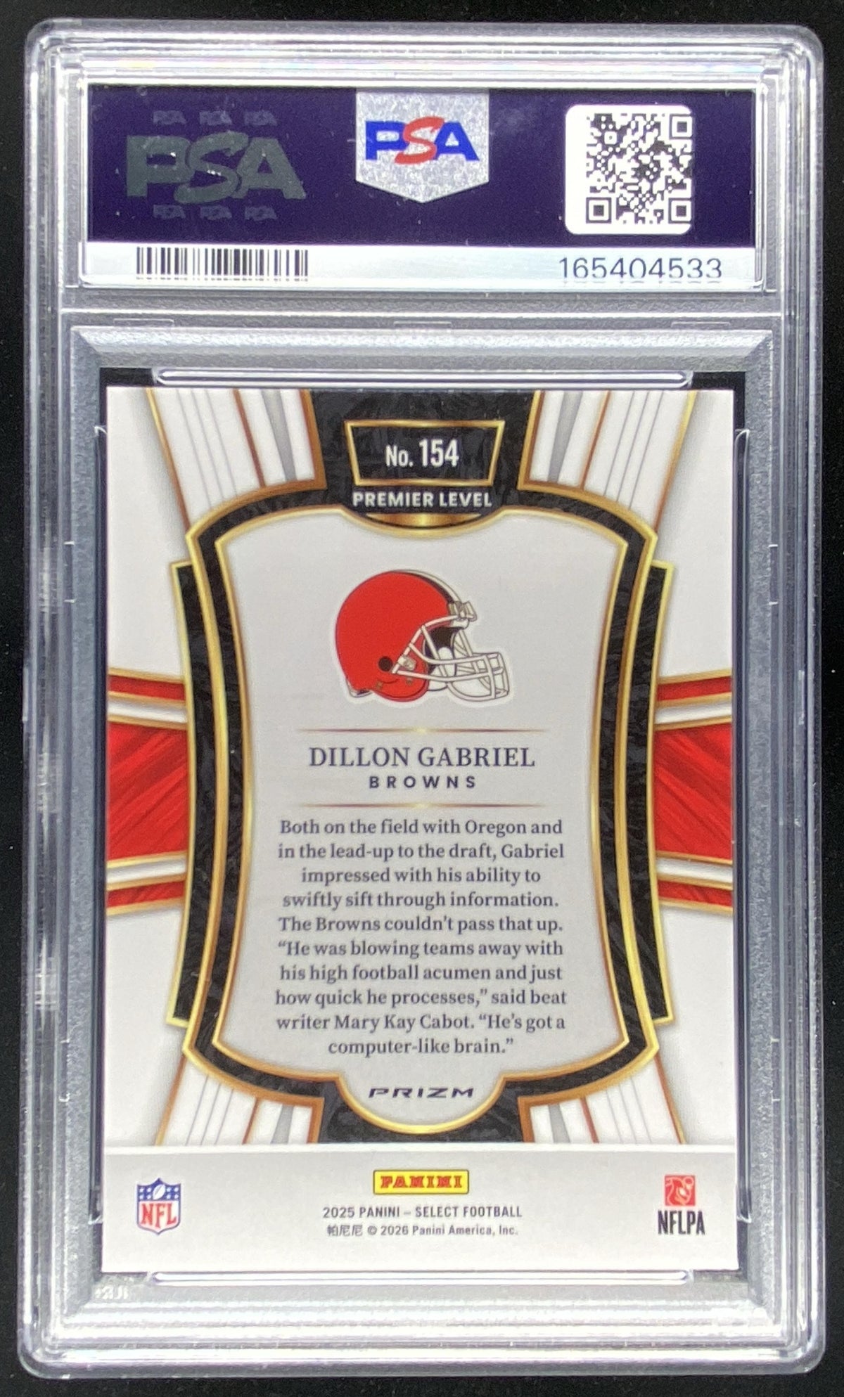 2025 Panini Select Dillon Gabriel #154 trading card