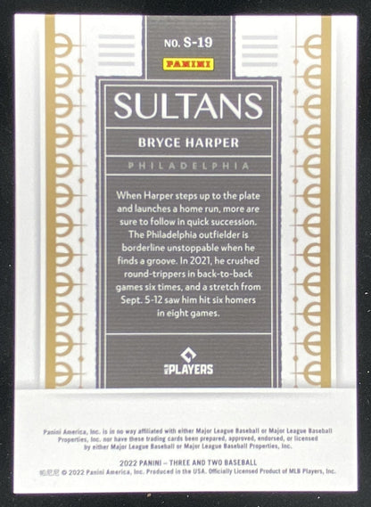 2022 Panini Three and Two Bryce Harper #S19 trading card