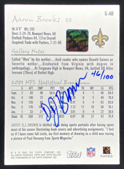 2002 Topps Gallery Aaron Brooks / DJ Brown #G-AB trading card