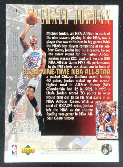 1994 Upper Deck Basketball Heroes Michael Jordan #41 trading card