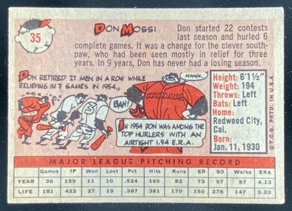1958 Topps Don Mossi #35a trading card