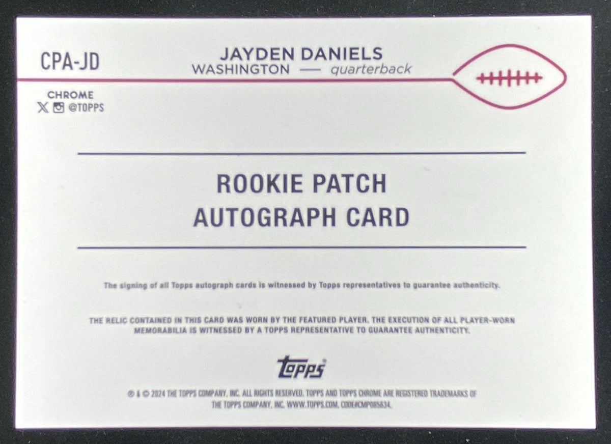 2024 Topps Chrome Jayden Daniels trading card